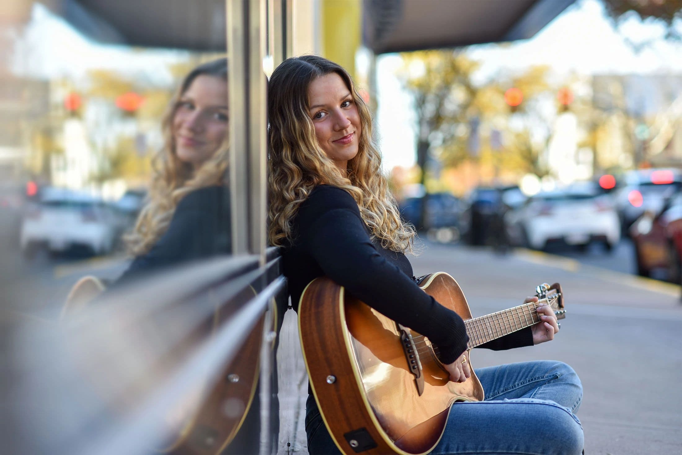 Charlotte Belle with guitar, Doylestown